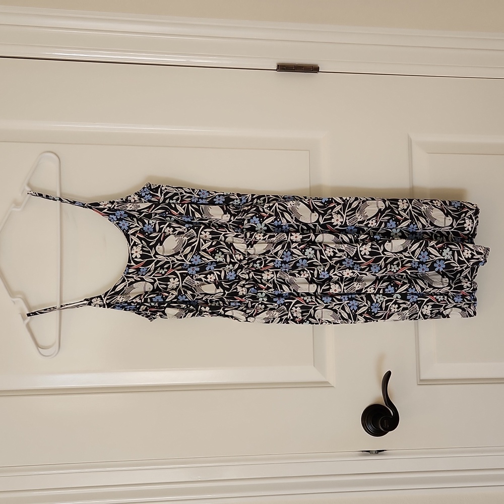 Old Navy Blue Gray Bird Print Dress